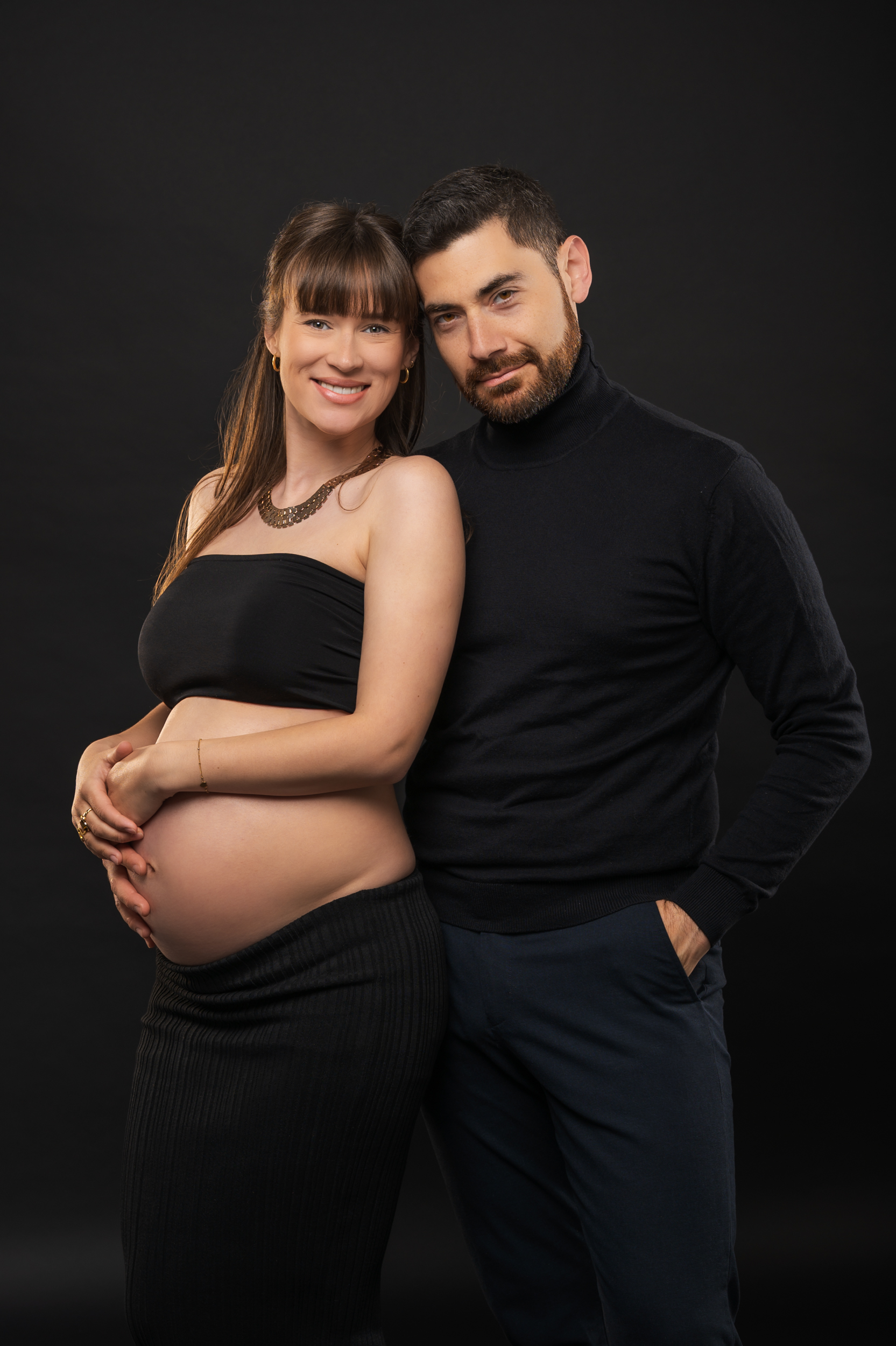 All Black maternity portrait